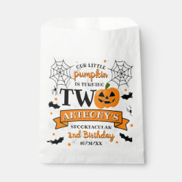 Kleine pompoen die twee Halloween 2e verjaardag dr Bedankzakje