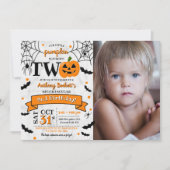 Kleine pompoen die twee Halloween 2e verjaardag dr Kaart (Voorkant)