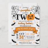 Kleine pompoen die twee Halloween 2e verjaardag dr Kaart (Voorkant)