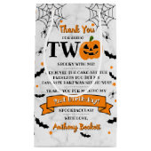 Kleine pompoen die twee Halloween 2e verjaardag dr Klein Cadeauzakje (Voorkant)