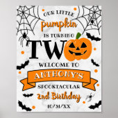 Kleine pompoen die twee Halloween 2e verjaardag dr Poster (Voorkant)