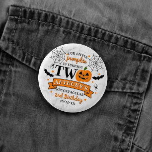 Kleine pompoen die twee Halloween 2e verjaardag dr Ronde Button 3,2 Cm