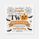 Kleine pompoen die twee Halloween 2e verjaardag dr Servet (Voorkant)