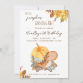 Kleine pompoen dinosaurus herfst verjaardagsfeestj kaart (Voorkant)