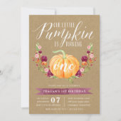 Kleine Pompoen Douane Leeftijd Verjaardagsfeestje Kaart (Voorkant)