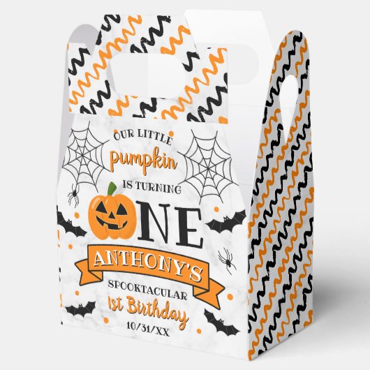 Kleine pompoen draaien 11e verjaardag van een hall bedankdoosjes (Geopend)