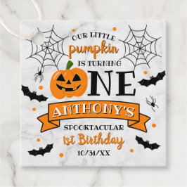 Kleine pompoen draaien 11e verjaardag van een hall bedankjes labels