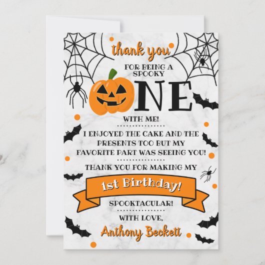 Kleine pompoen draaien 11e verjaardag van een hall bedankkaart (Voorkant)