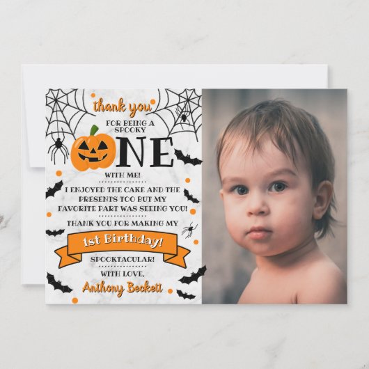 Kleine pompoen draaien 11e verjaardag van een hall bedankkaart (Voorkant)