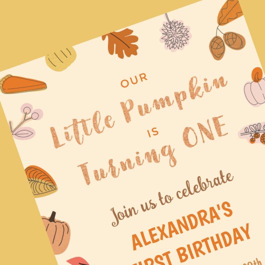 Kleine pompoen draaien 11e verjaardag van een hall kaart