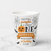 Kleine pompoen draaien 11e verjaardag van een hall papieren bekers (Achterkant)