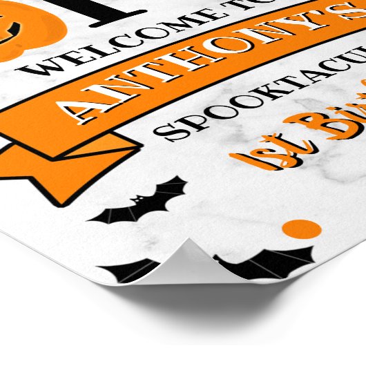 Kleine pompoen draaien 11e verjaardag van een hall poster (Hoek)