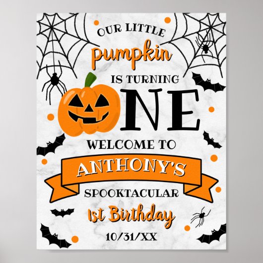 Kleine pompoen draaien 11e verjaardag van een hall poster (Voorkant)