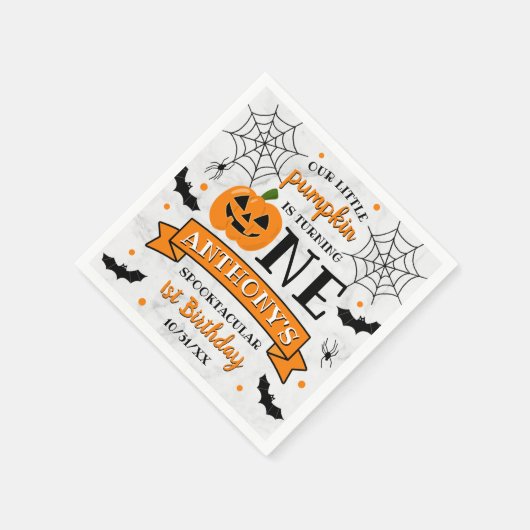 Kleine pompoen draaien 11e verjaardag van een hall servet (Hoek)