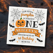 Kleine pompoen draaien 11e verjaardag van een hall servet