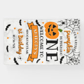 Kleine pompoen draaien 11e verjaardag van een hall spandoek (Horizontaal)