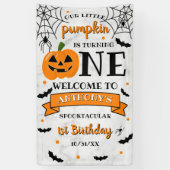 Kleine pompoen draaien 11e verjaardag van een hall spandoek (Verticaal)