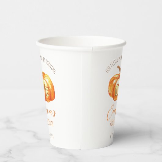 Kleine pompoen draaien 1 herfst eerste verjaardag papieren bekers (Rechts)