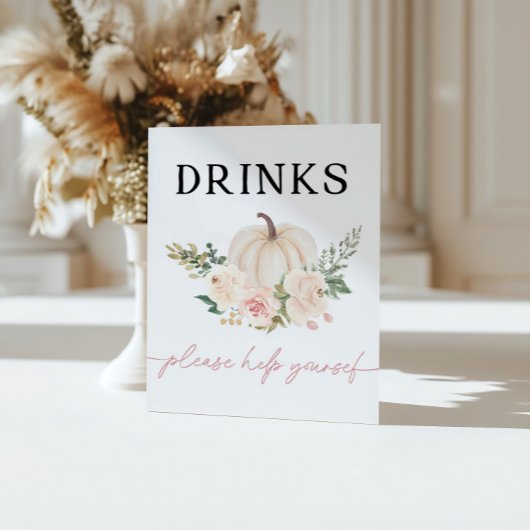 Kleine pompoen draaien een Drinken bar teken Poster