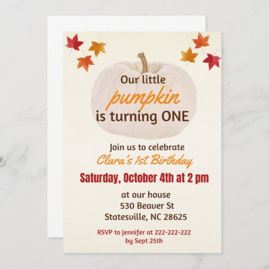 kleine pompoen draaien EEN Kaart (Voorkant / Achterkant)