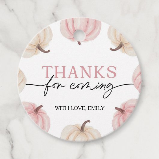 Kleine pompoen draaien een verjaardag Dank u Label (Voorkant)