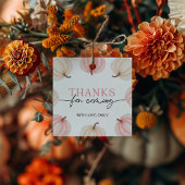 Kleine pompoen draait één verjaardag bedankjes labels