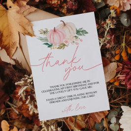 Kleine pompoen draait een verjaardag bedankkaart kaart