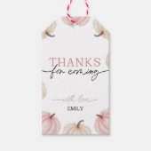 Kleine pompoen draait één verjaardag cadeaulabel (Voorkant)