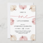 Kleine pompoen draait één verjaardag kaart (Voorkant)