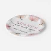 Kleine pompoen draait één verjaardag papieren bordje (Gekanteld)