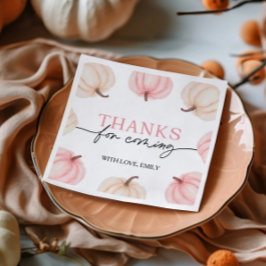 Kleine pompoen draait één verjaardag servet