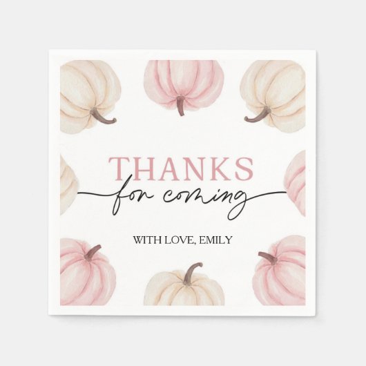 Kleine pompoen draait één verjaardag servet (Voorkant)