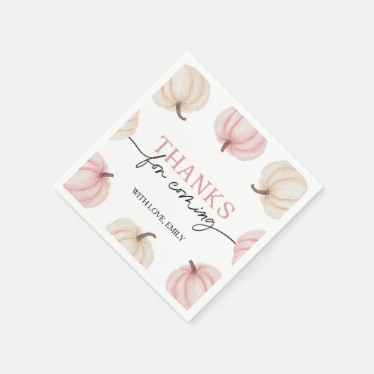 Kleine pompoen draait één verjaardag servet (Hoek)