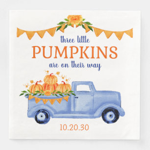 Kleine Pompoen Drie-eiige Jongen Baby Shower Serve Servet