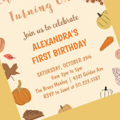 Kleine Pompoen Eén Jaar Halloween 1e Verjaardag Kaart