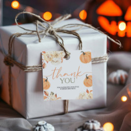 Kleine pompoen eerste verjaardag plein bedankjes labels