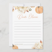 Kleine Pompoen Eerste Verjaardag Tijd Capsule Kaar Kaart (Voorkant)