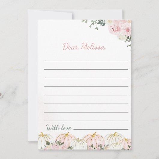 Kleine Pompoen Eerste Verjaardag Tijd Capsule Kaar Kaart (Voorkant)