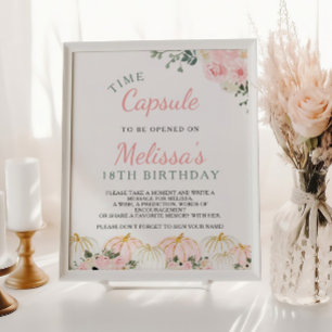 Kleine Pompoen Eerste Verjaardag Tijd Capsule teke Poster