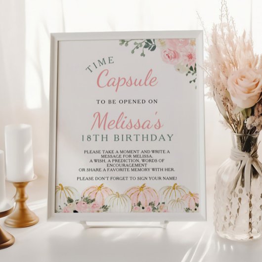 Kleine Pompoen Eerste Verjaardag Tijd Capsule teke Poster