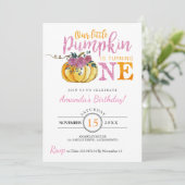 Kleine pompoen Eerste verjaardag uitnodigingskaart Kaart (Staand voorkant)