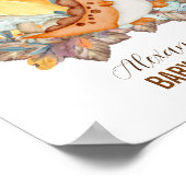 Kleine pompoen en dinosaurusbaby shower welkom poster (Hoek)