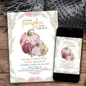 Kleine Pompoen en Pampas Grass Baby shower Kaart