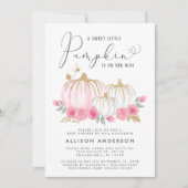 Kleine pompoen, Floral Baby Girl-schoen per post Kaart (Voorkant)