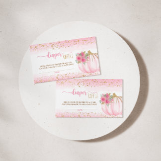 Kleine Pompoen Floral Baby Meisje Luier Raffle Kaa Visitekaartje