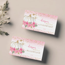 Kleine Pompoen Floral Baby Meisje Luier Raffle Kaa Visitekaartje