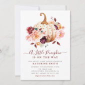 kleine pompoen floral baby shower uitnodiging (Voorkant)