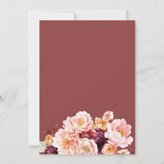 kleine pompoen floral baby shower uitnodiging (Achterkant)