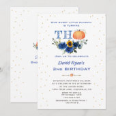 Kleine pompoen Floral Thanksgiving 2e verjaardag Kaart (Voorkant / Achterkant)