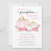 Kleine pompoen Floral Waterverf Baby Girl Shower Kaart (Voorkant)